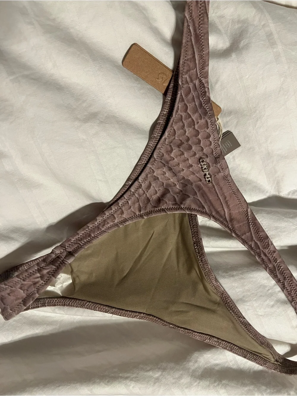Mauve snake print Bikini Bottoms